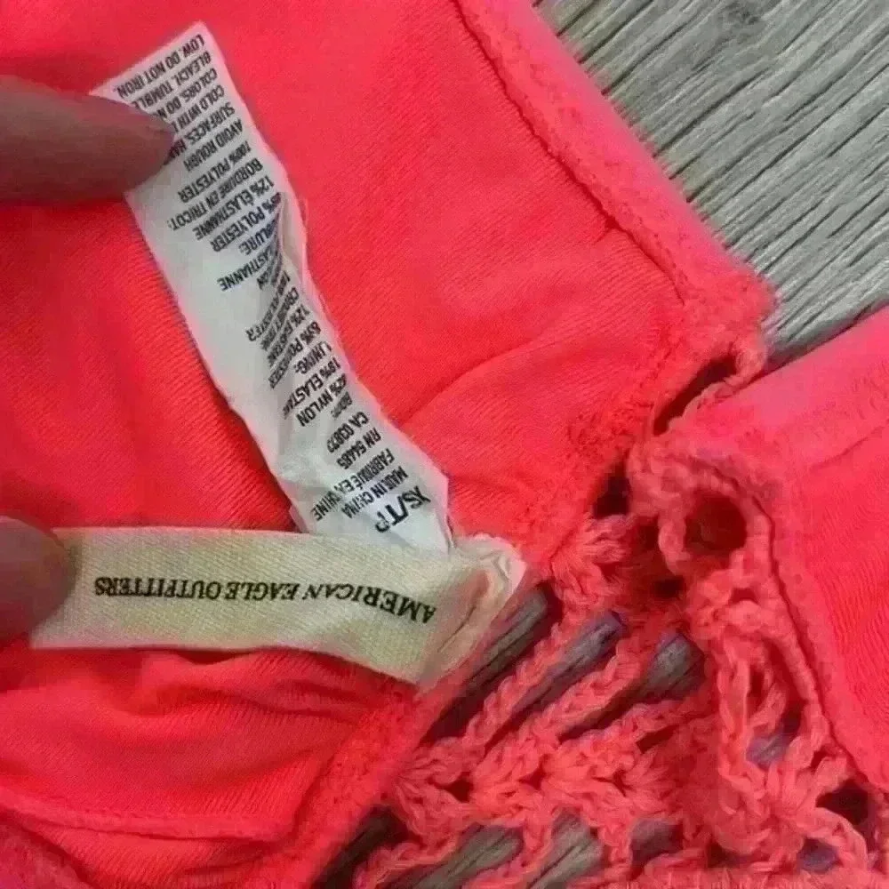American Eagle Neon Pink Bikini Top Size XS